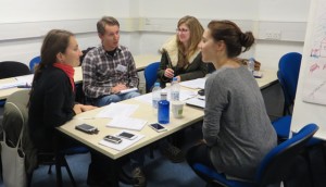 Early Stage Researchers from the PIMMS project busy at work during Minerva’s professional skills work, Birmingham University, November 2014